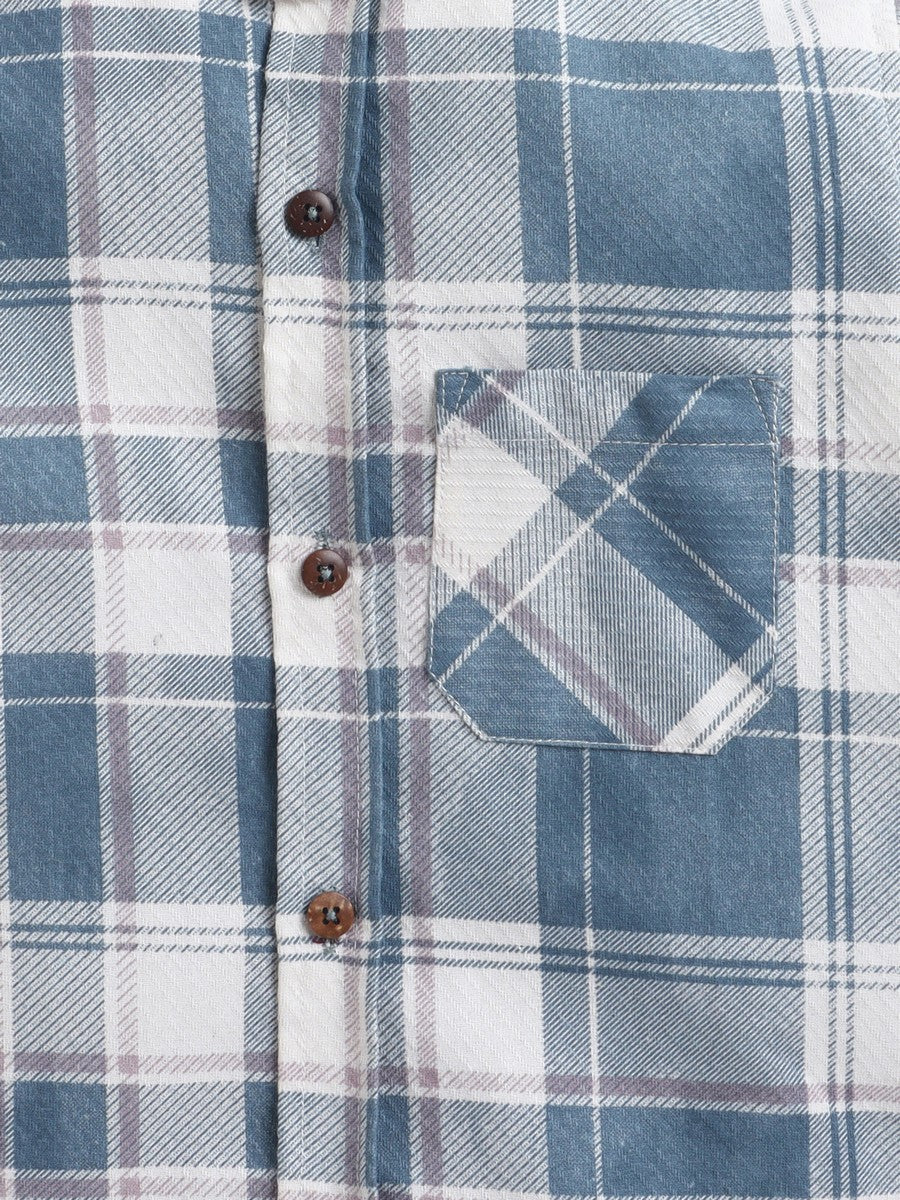 BAATCHEET Cottton  Full Sleeves Check Shirt - Blue