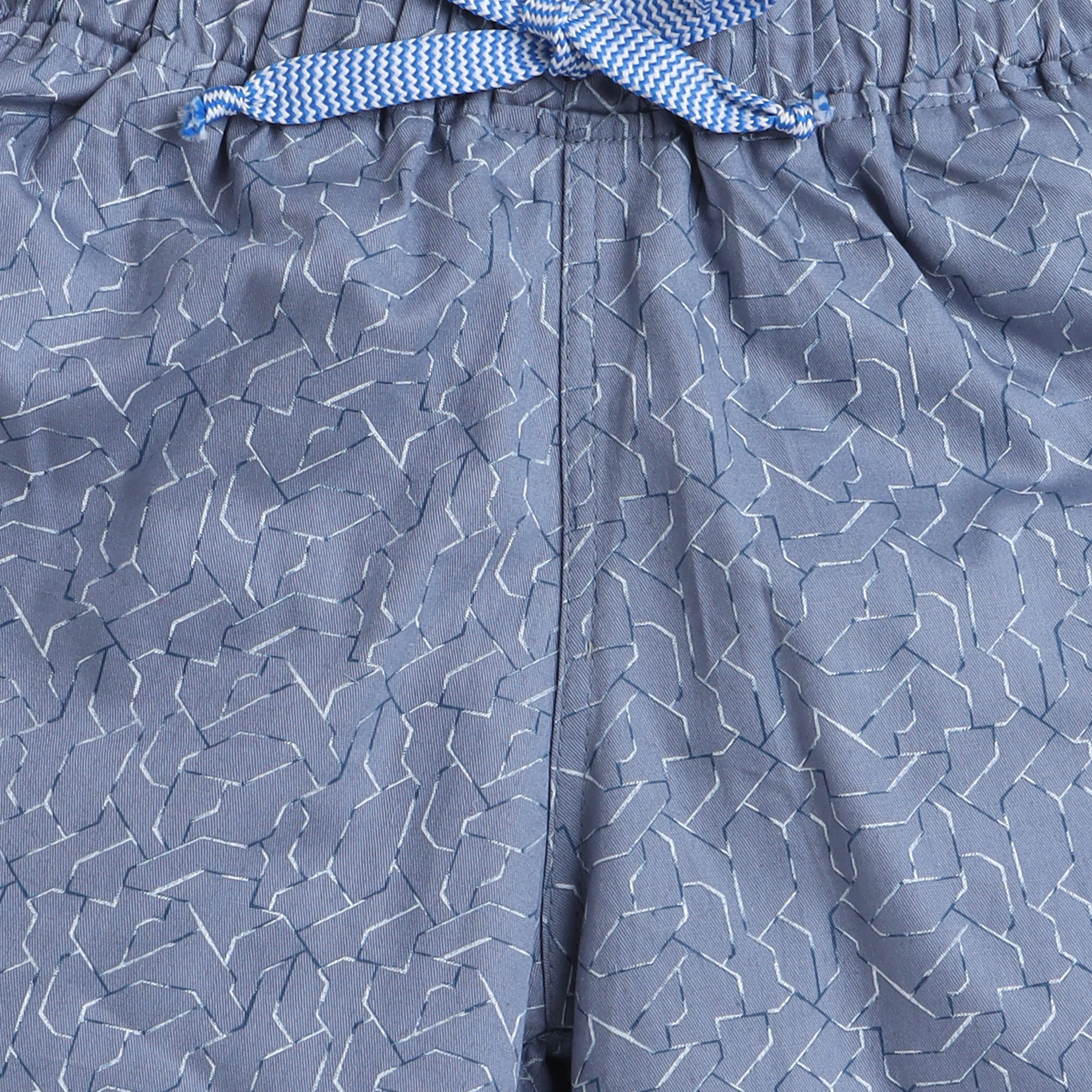 BAATCHEET Cottton Woven Half Sleeves Abstract Printed  Shirt With Shorts Set - Blue
