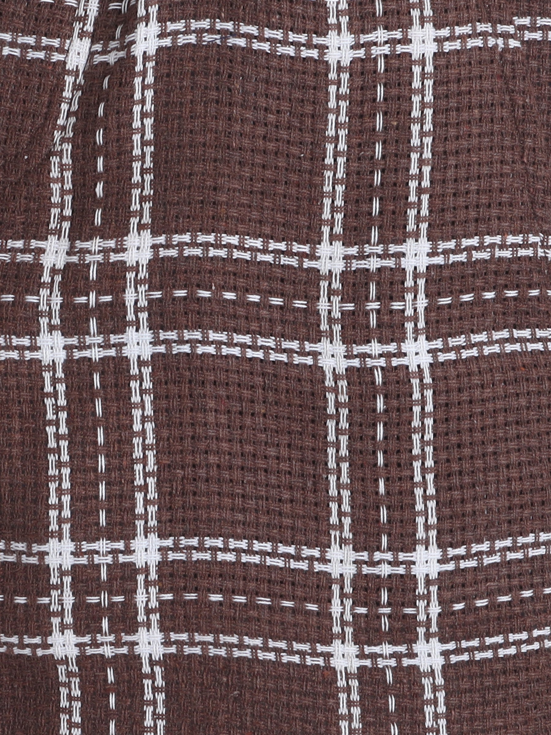 BAATCHEET Jute Cotton Check Shorts  - Brown