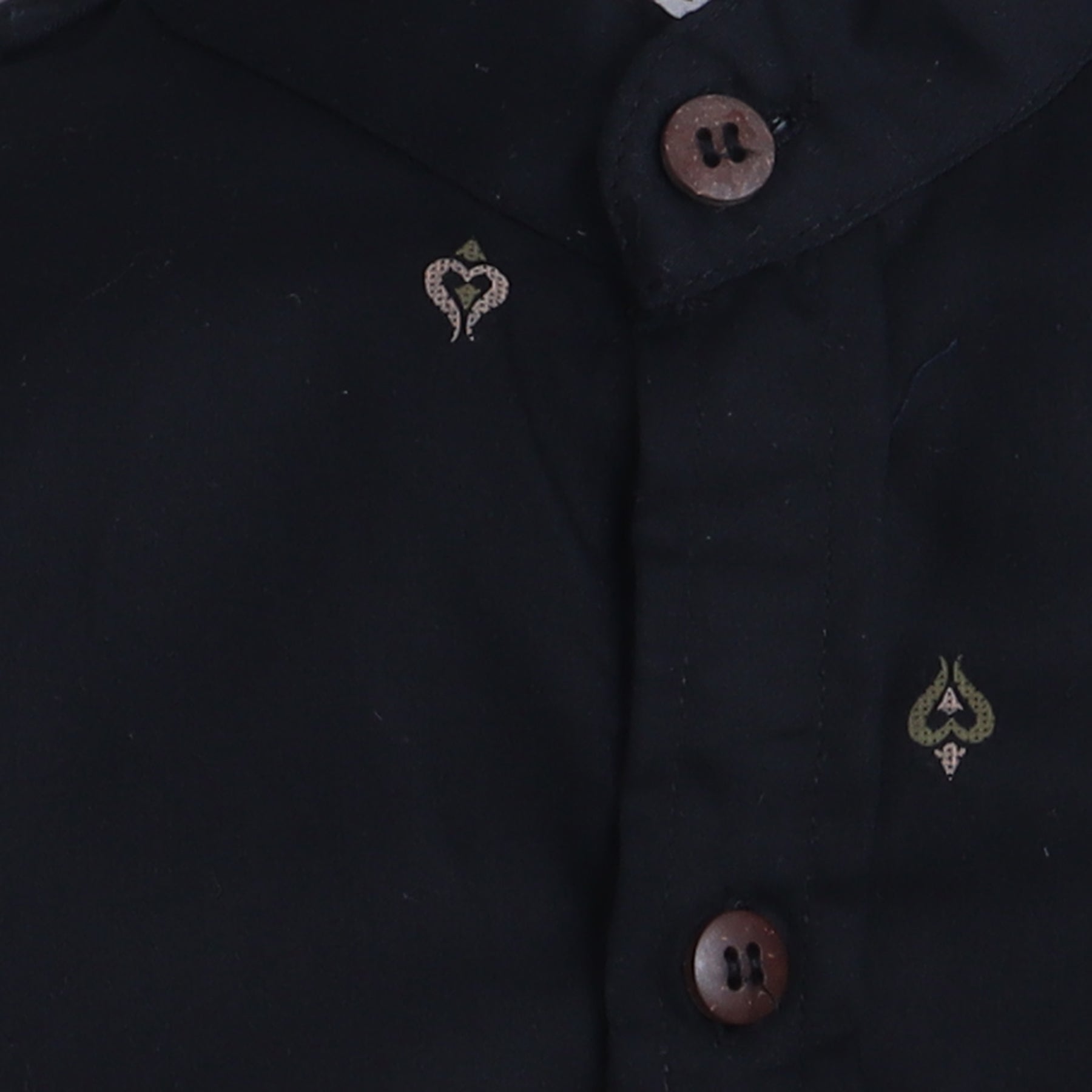 BAATCHEET Cotton Full Sleeves Motif Printed Shirt With Attached T-Shirt- Black