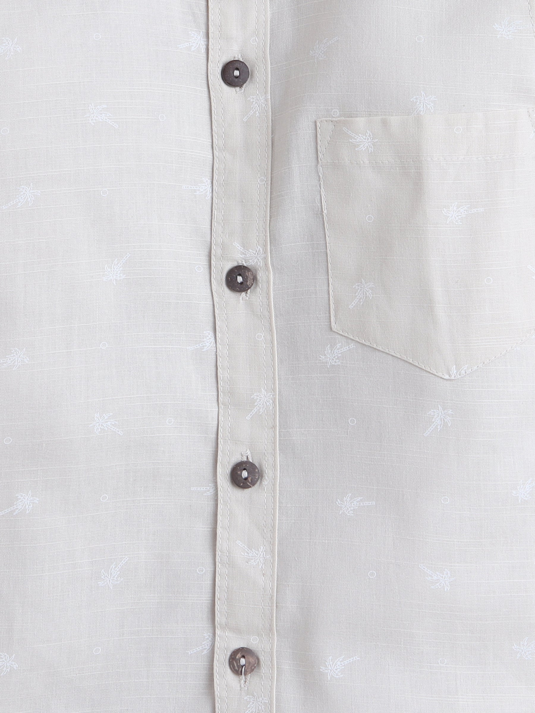 BAATCHEET COTTON FULL SLEEVES TREE PRINTED SHIRT WITH PANT-   CREAM