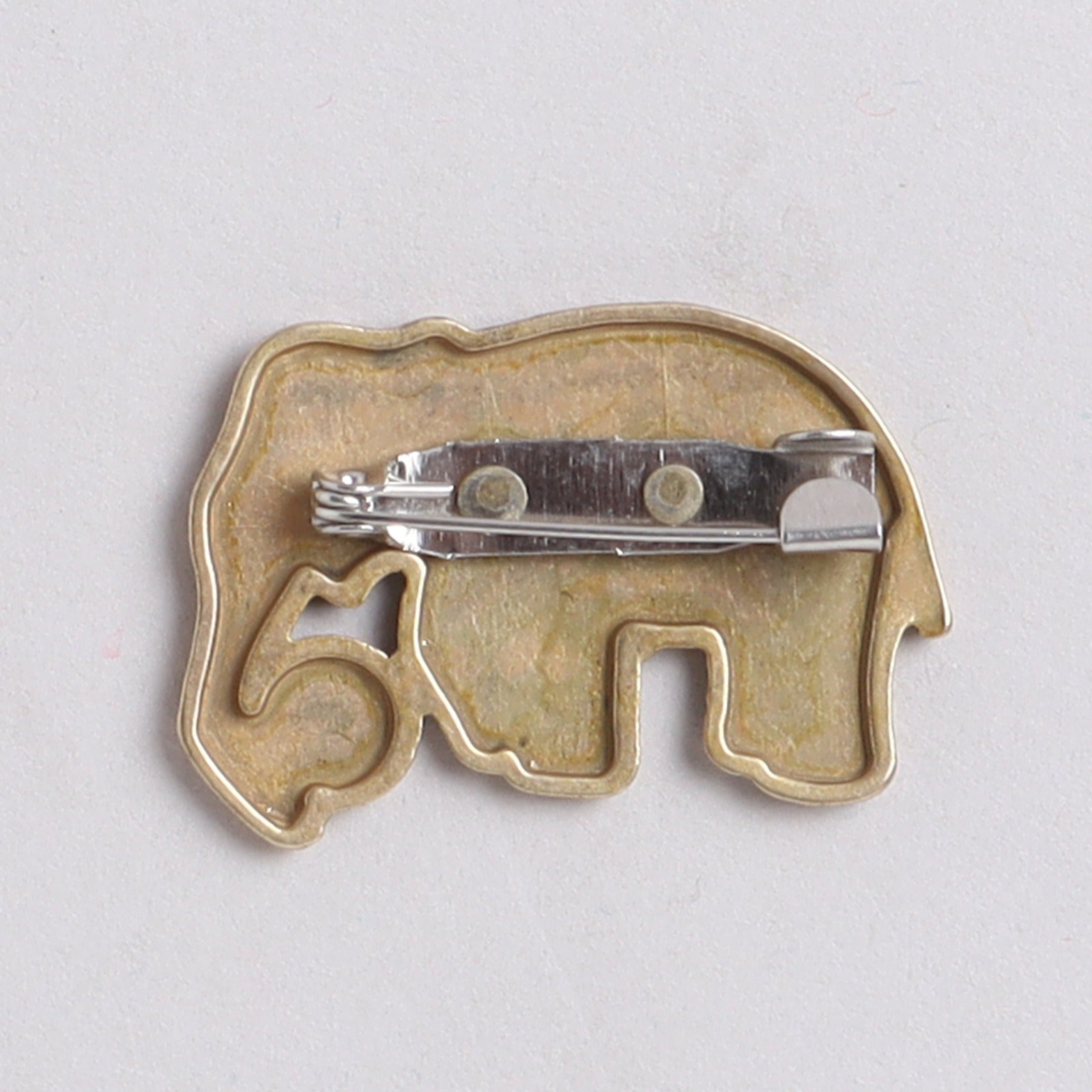 BAATCHEET Magic Pot and Elephant Metal Brooch - Metallic