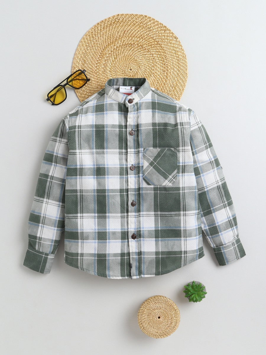 BAATCHEET Cottton  Full Sleeves Check Shirt - Green