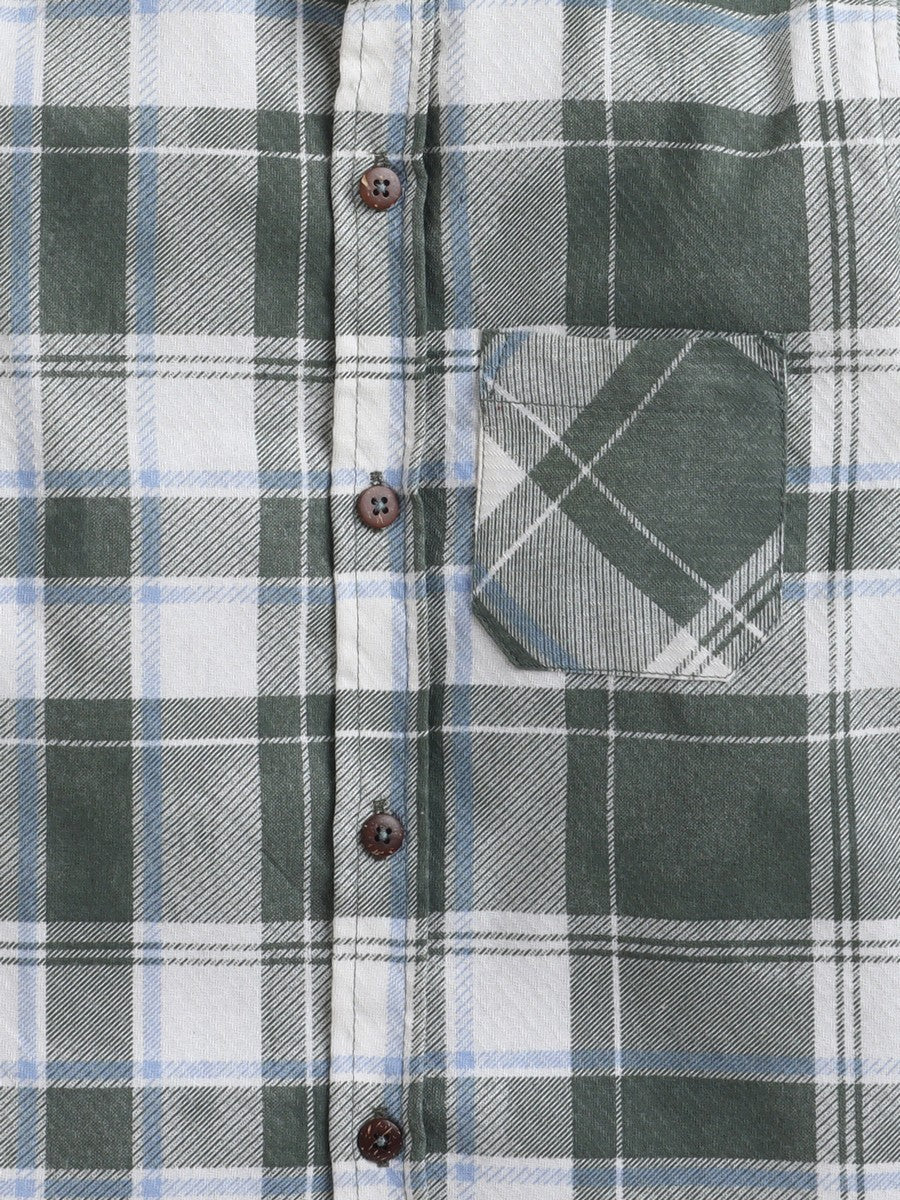 BAATCHEET Cottton  Full Sleeves Check Shirt - Green