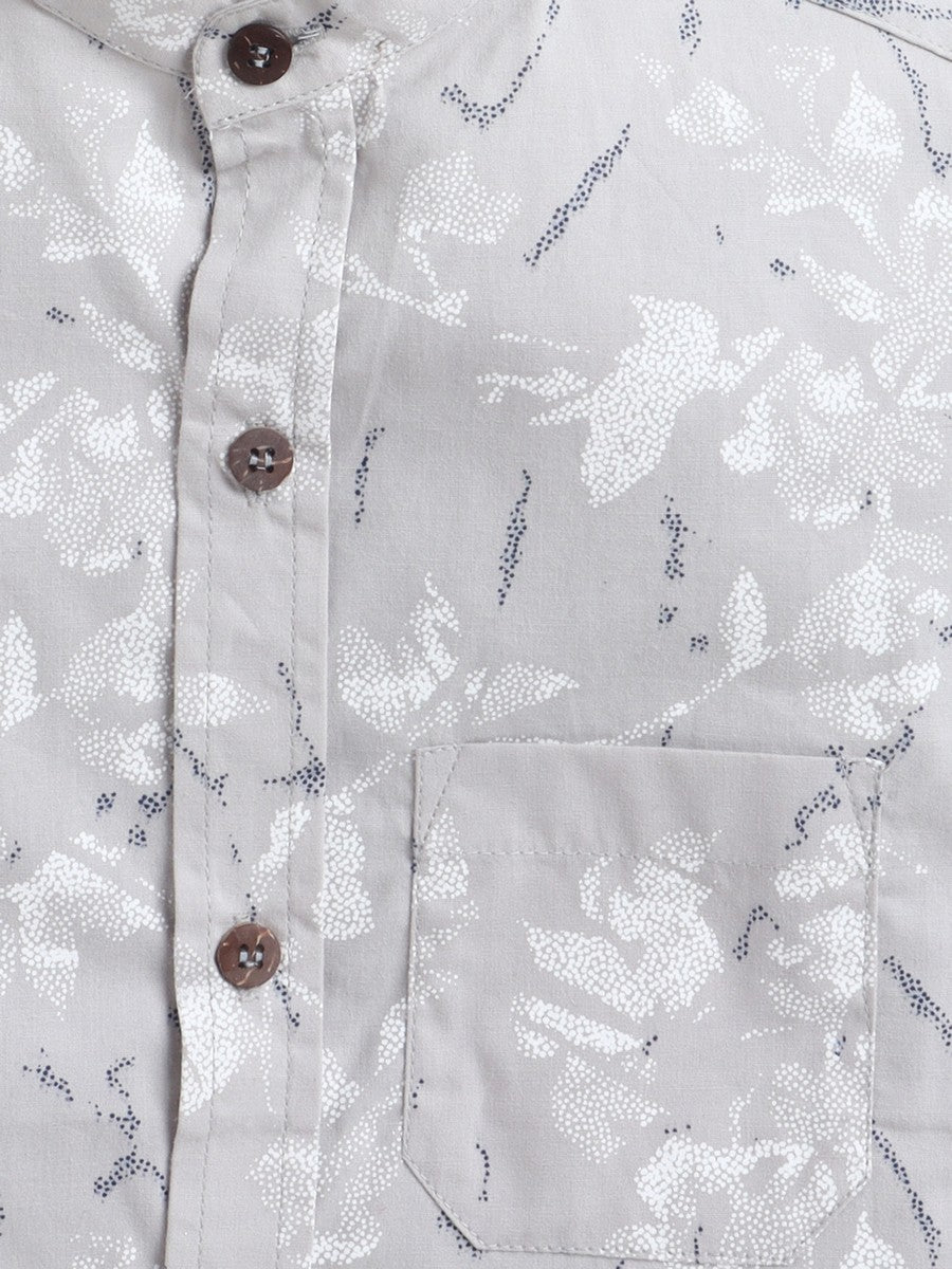 BAATCHEET Cottton Half Sleeves Abstract Printed Shirt- Grey