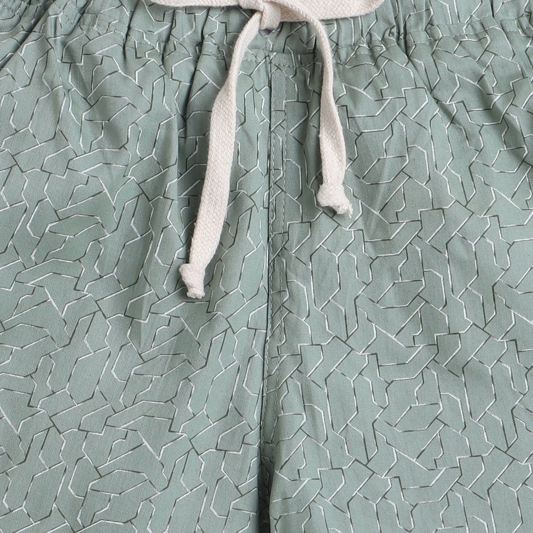 BAATCHEET Cottton Woven Half Sleeves Abstract Printed  Shirt With Shorts Set - Green