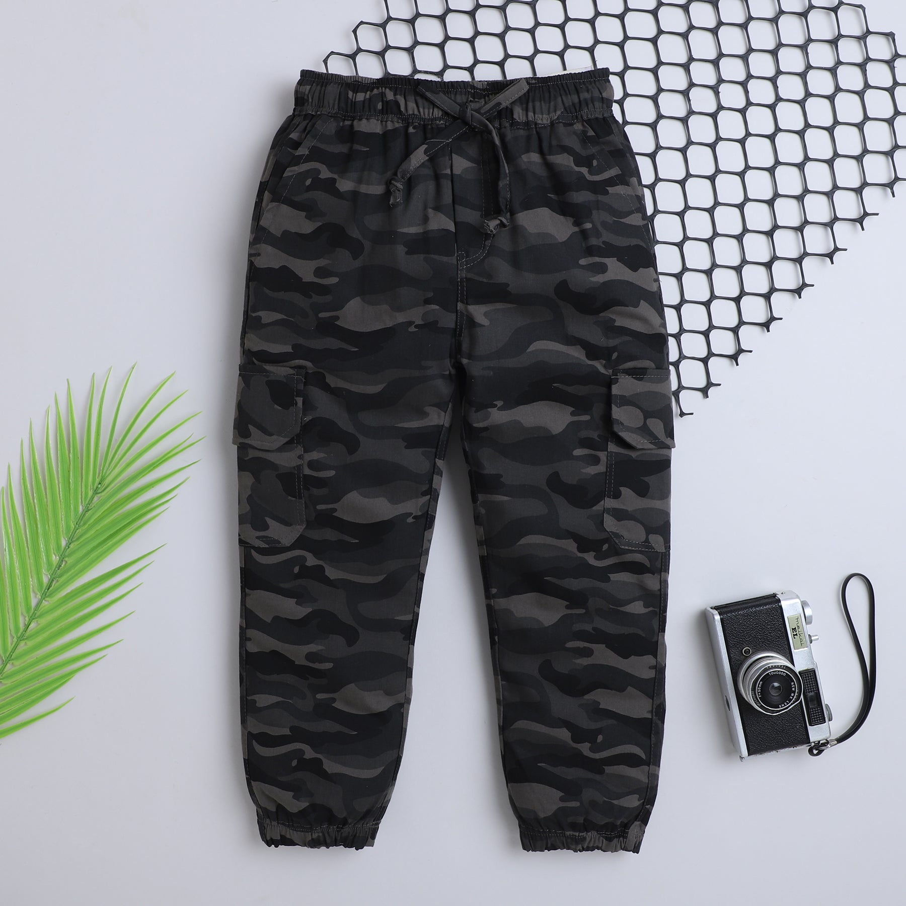 BAATCHEET Cotton  Woven Full Length  Military Jogger- Grey