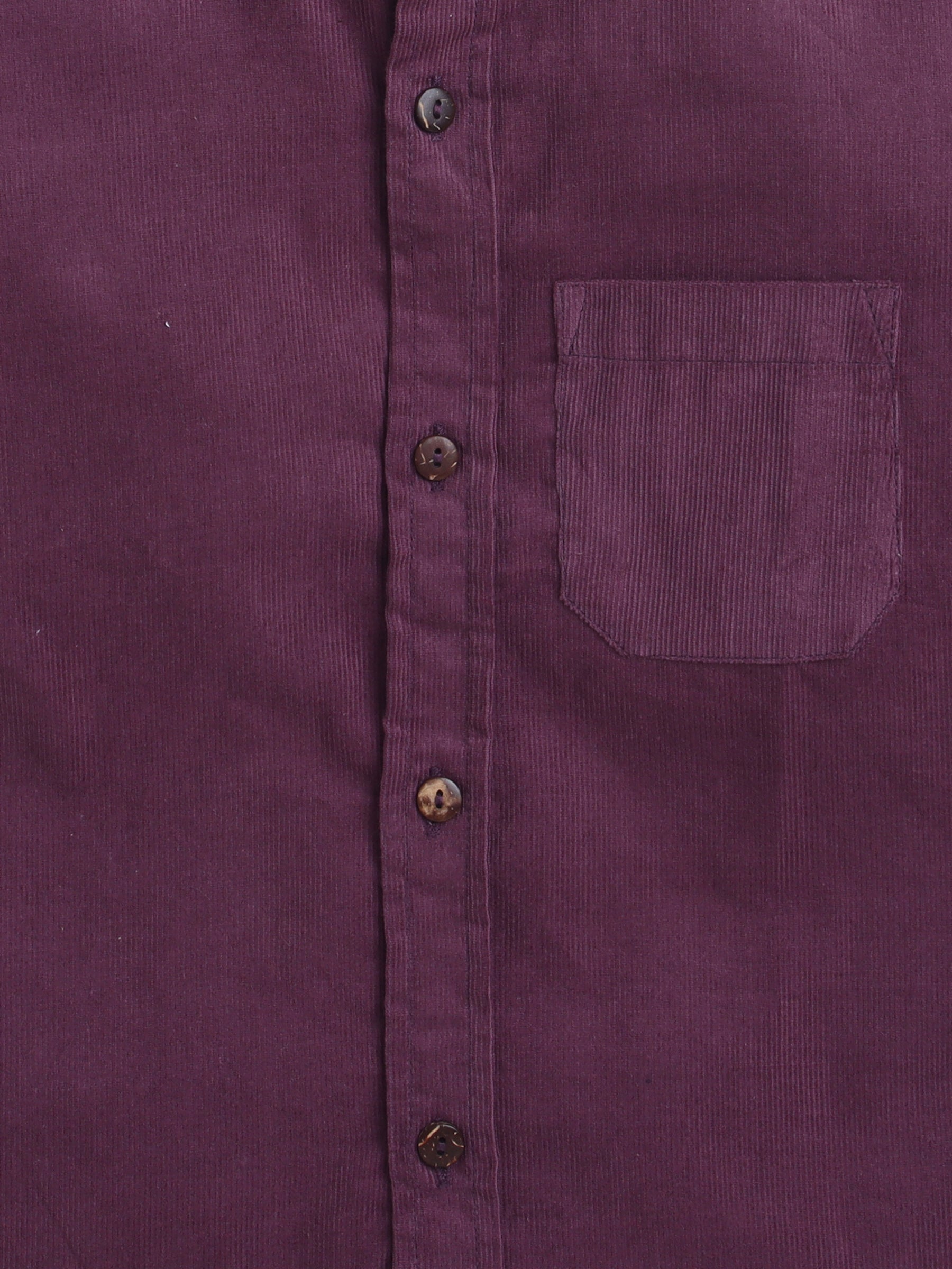 BAATCHEET Cottton Woven Full Sleeves Solid Corduroy Shirt - Lavender
