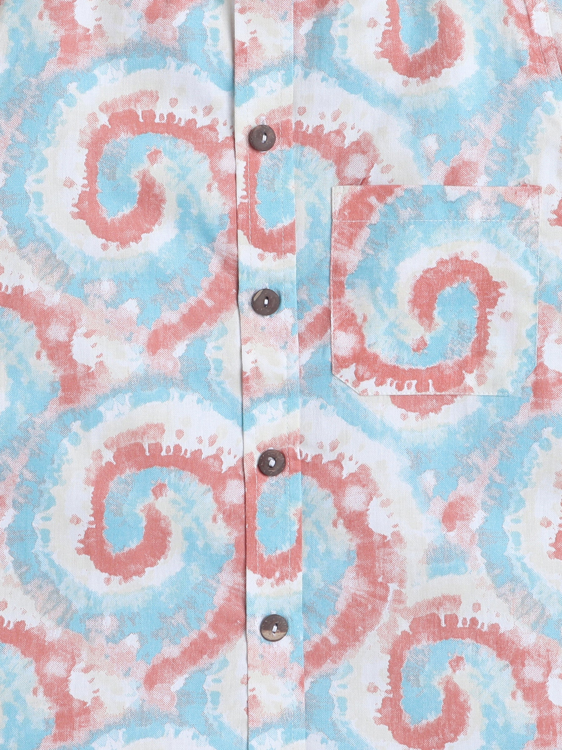 BAATCHEET Cotton  Half Sleeves Swirl Printed Shirt  - Multi