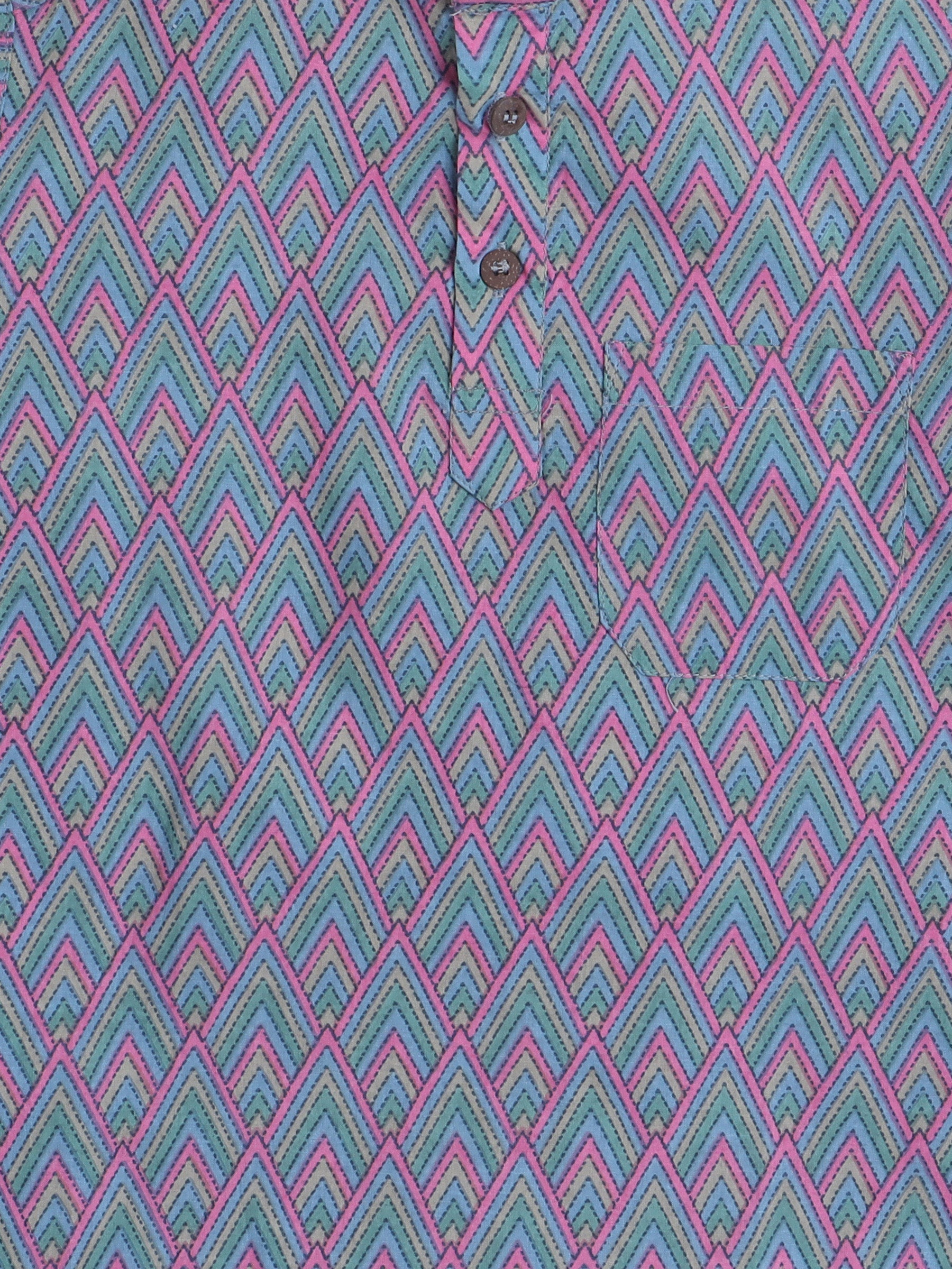 BAATCHEET Cotton Half Sleeves Printed  Shirt Style Kurta  - Multi