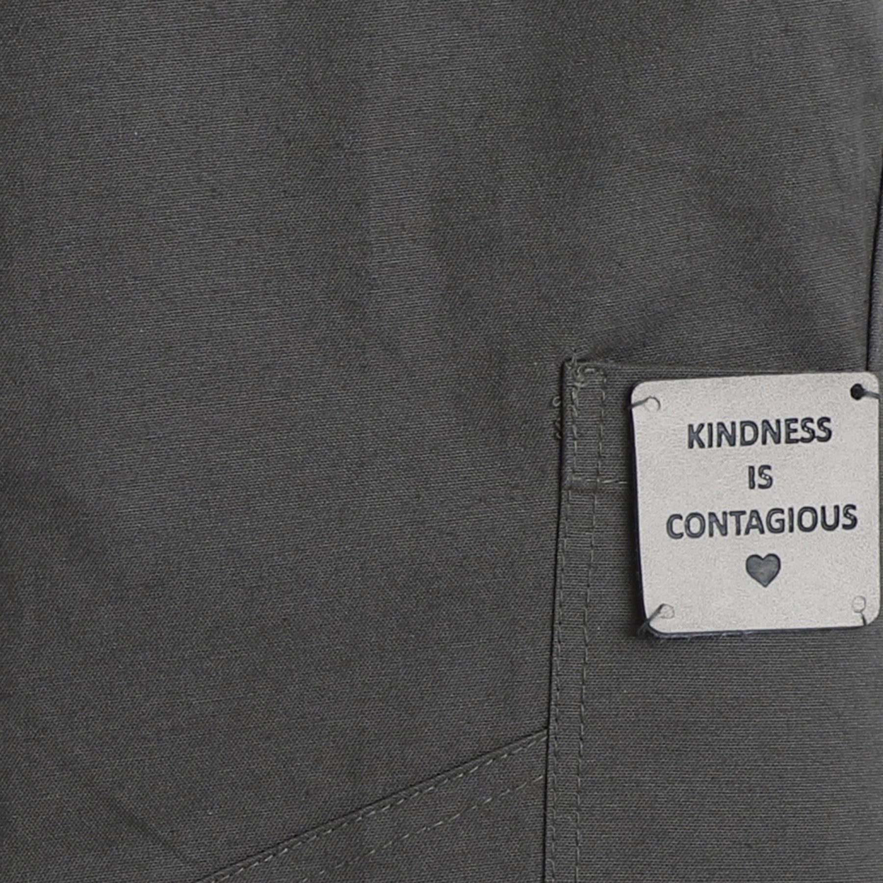 BAATCHEET Cotton  Woven Full Length  Kindness is Contagious Patch Jogger- Olive