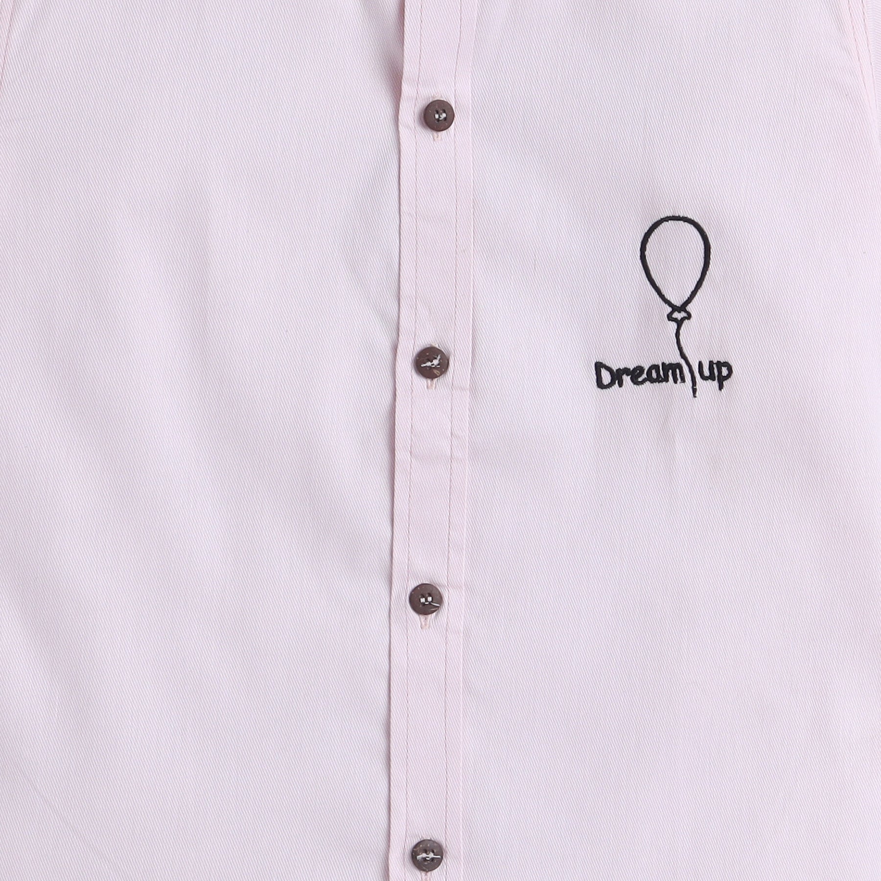 BAATCHEET Cottton Woven Half Sleeves Dream Up Embroided Shirt  - Pink