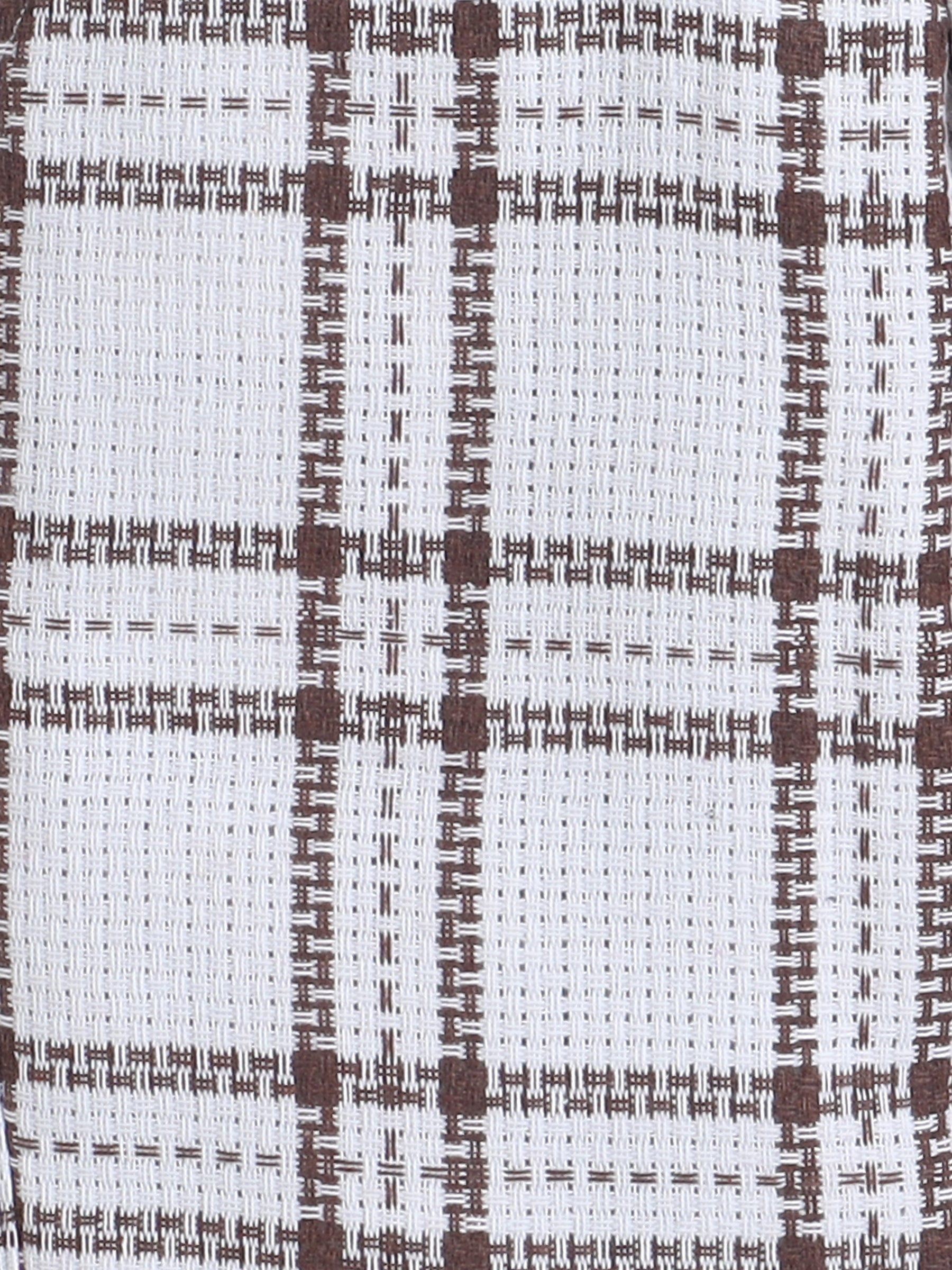 BAATCHEET Jute Cotton Check Full Lenght Jogger  - White